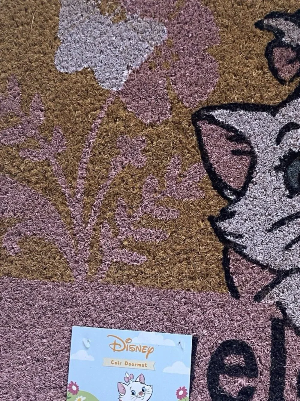 Disney The Aristocats Marie Butterfly Flower Coir Welcome Door Mat 18” X 28” NEW